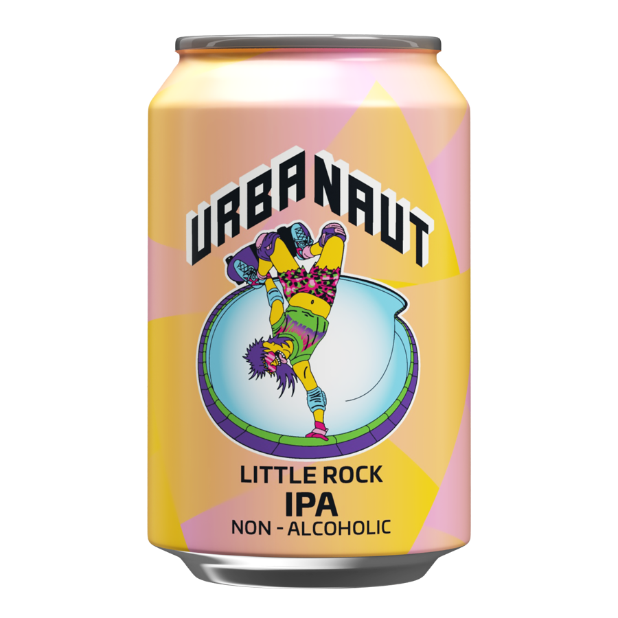 1 x 330ml can of Little Rock Non-Alcoholic IPA craft beer from Urbanaut Brewing.