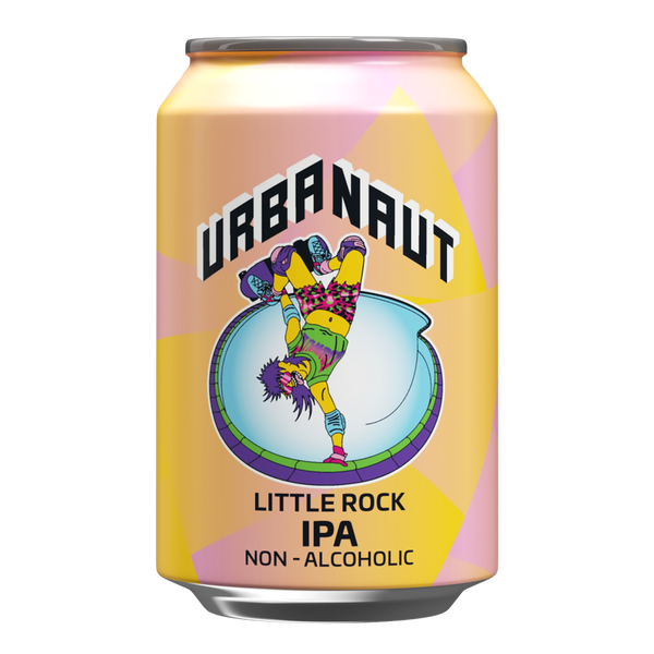 1 x 330ml can of Little Rock Non-Alcoholic IPA craft beer from Urbanaut Brewing.