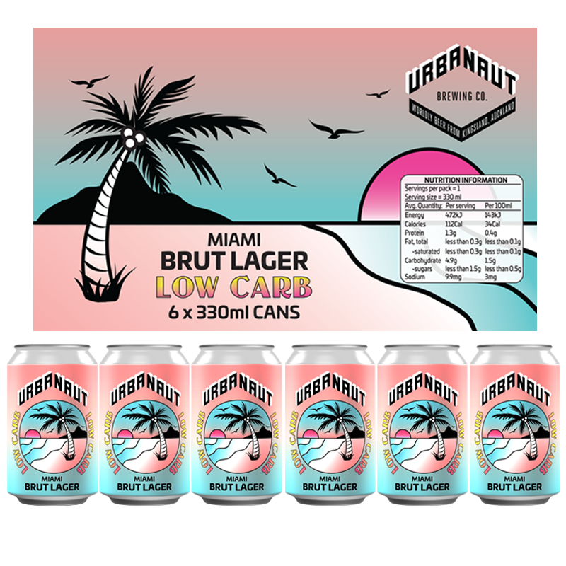 Miami Brut Lager - 6 x 330ml Cans